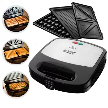 Russell Hobbs Creations Torradeira 3 em 1, preto/aço inoxidável