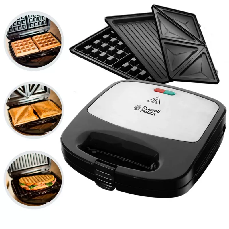 Russell Hobbs Creations Torradeira 3 em 1, preto/aço inoxidável
