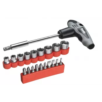 kwb 119390 Conjunto de 21 bits com chave de fendas com suporte de bits, bits de aço S2, 25 mm, sextavado de 1/4 polegadas