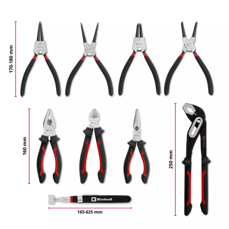 Einhell Conjunto de alicates para inserto de ferramentas 9 peças para E-Case S-F (370522)
