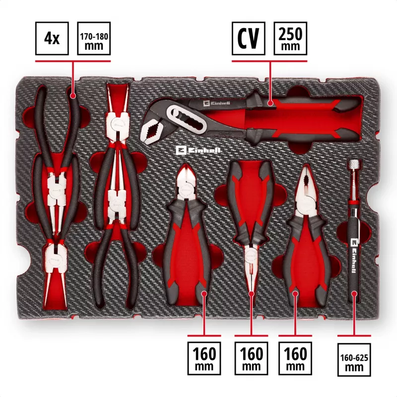 Einhell Conjunto de alicates para inserto de ferramentas 9 peças para E-Case S-F (370522)