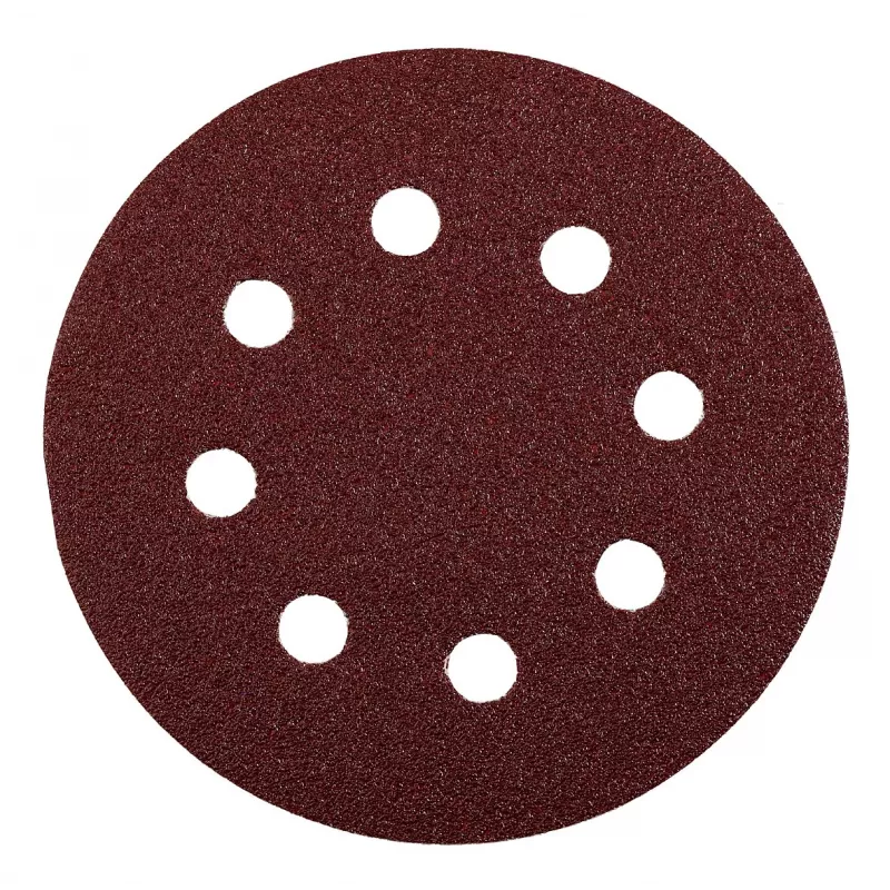 kwb 490704 125 mm Discos de lixa, grão 40, 5 peças, 8 furos com velcro, óxido de alumínio