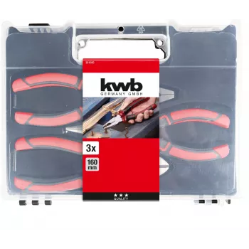 kwb 381090 Conjunto de 3 alicates (alicate universal, alicate de corte, alicate de ponta)