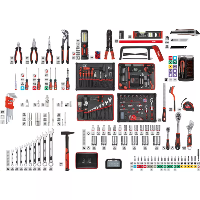 kwb 370680 Conjunto de mala de ferramentas de 68 peças com ferramentas manuais
