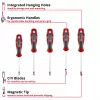 Einhell Conjunto de chaves de fendas Torx universal T10-T30, 5 peças, pontas magnéticas, aço cromo-vanádio, cabos ergonómicos bi-material, oficina e bricolage 370537