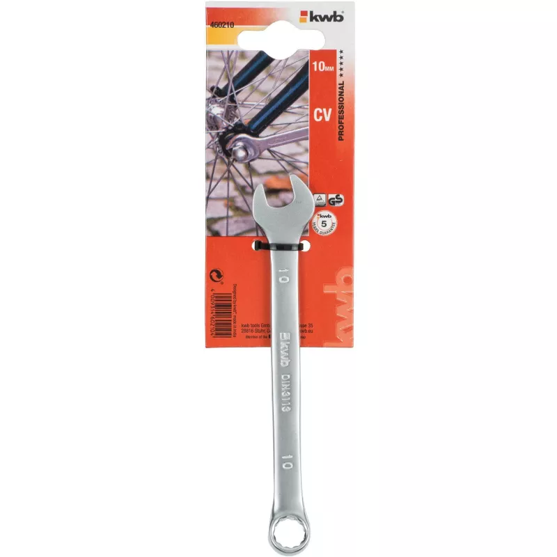 kwb 460210 Chave combinada 10 mm aço cromo-vanádio cromado mate DIN 3113