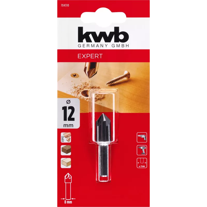 KWB Escareador cónico HSS 5 gumes 12 mm DIN 335 C 704310