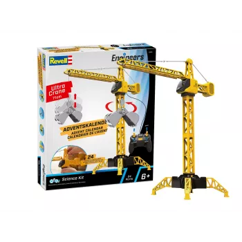 Revell Calendário do Advento Mega Grua Puzzle 3D, 108 peças, Snap-Fit, 24 janelas, a partir dos 10 anos
