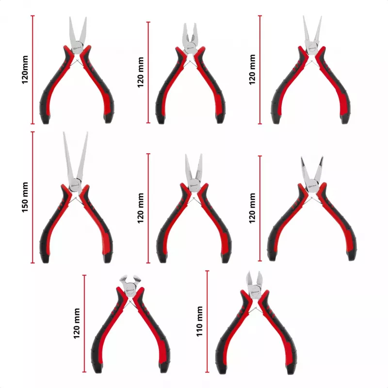 Einhell 370523 Inserto de ferramentas E-Case – Conjunto de 8 peças de alicates de precisão para E-Case S-F