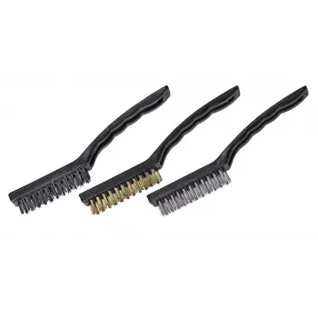 kwb Conjunto de 3 escovas de arame – cerdas de aço, latão e nylon com cabos ergonómicos (923490)