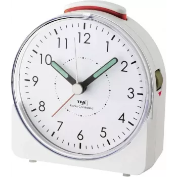 Despertador com luz TFA DOSTMANN 60.1508.02 Sunrise com rádio FM, LED multicolor, alarme duplo, porta de carregamento USB, branco