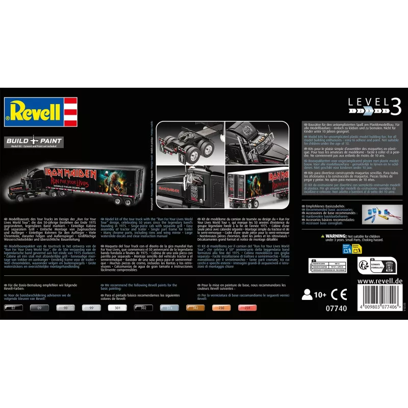 Maquete Revell 07740 Tour Truck “Iron Maiden”, 1:32, nível 3, 102 peças