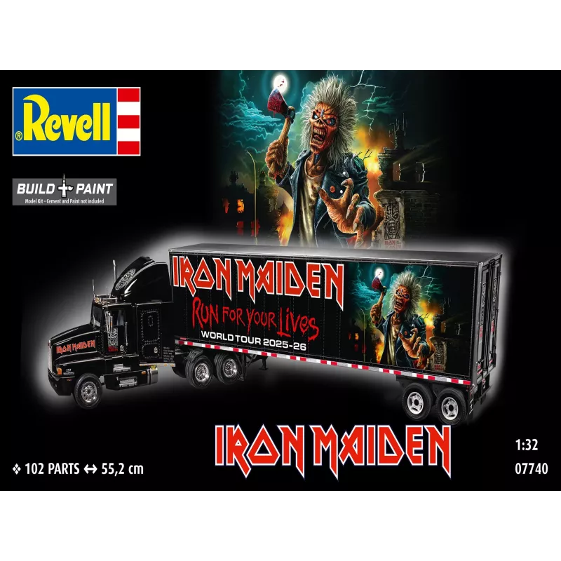 Maquete Revell 07740 Tour Truck “Iron Maiden”, 1:32, nível 3, 102 peças