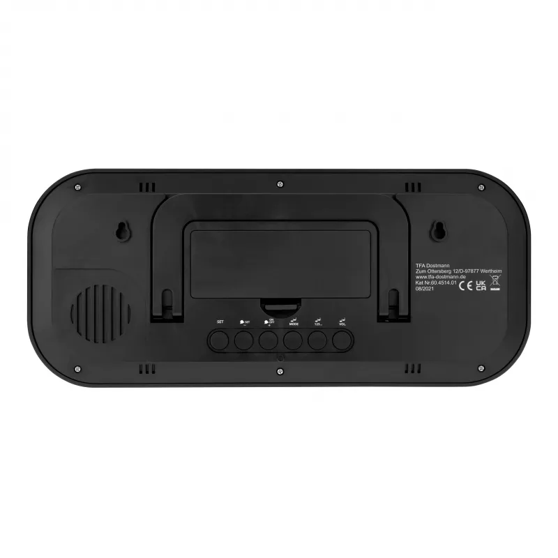 Relógio de parede sem fios TFA Dostmann 60.4514.01 preto