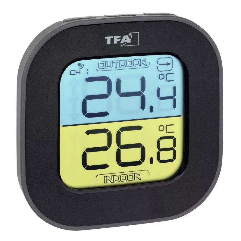 TFA Dostmann Termo-higrómetro digital quadrado 1,5V 61x24x61mm preto 30.3068.01