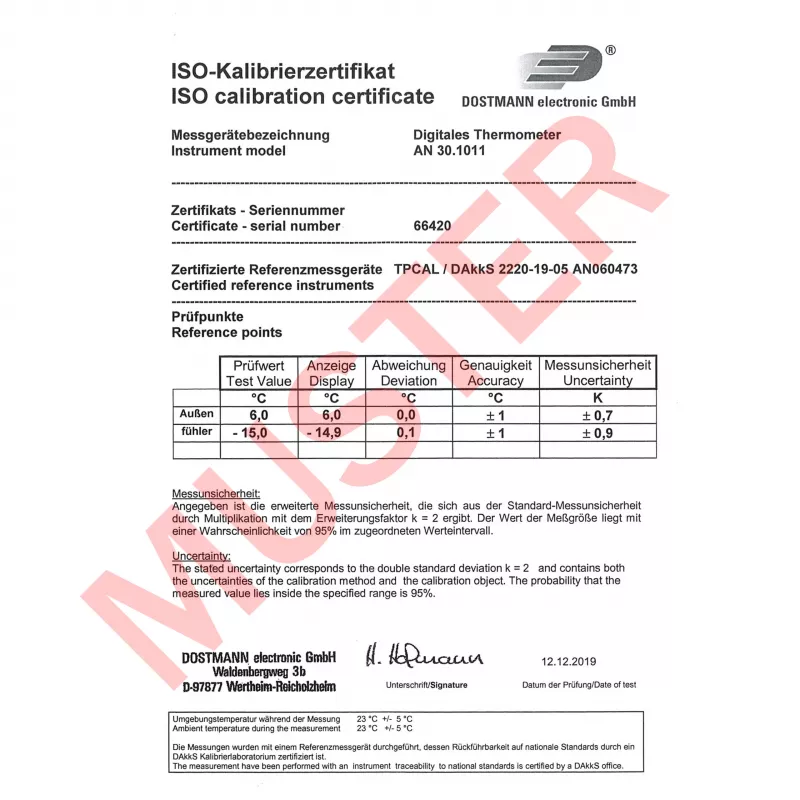 TFA Dostmann Termómetro com cabo preto-branco (30.1011.K)
