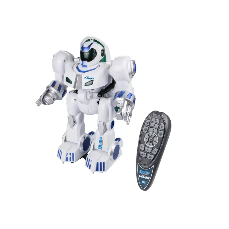 Revell Control T-Giant RC robô - 2,4 GHz, lançador de discos de espuma, efeitos LED, branco/cinzento/laranja 24700