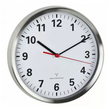 TFA Dostmann 60.3529.02 Relógio de parede sem fios 220 mm alumínio ponteiro dos segundos contínuo