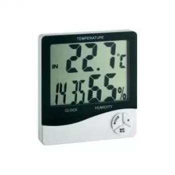 TFA Dostmann WS 5031 Termo-higrómetro com relógio, preto/branco 30-5031
