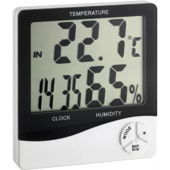 TFA Dostmann WS 5031 Termo-higrómetro com relógio, preto/branco 30-5031