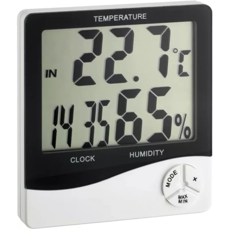 TFA Dostmann WS 5031 Termo-higrómetro com relógio, preto/branco 30-5031