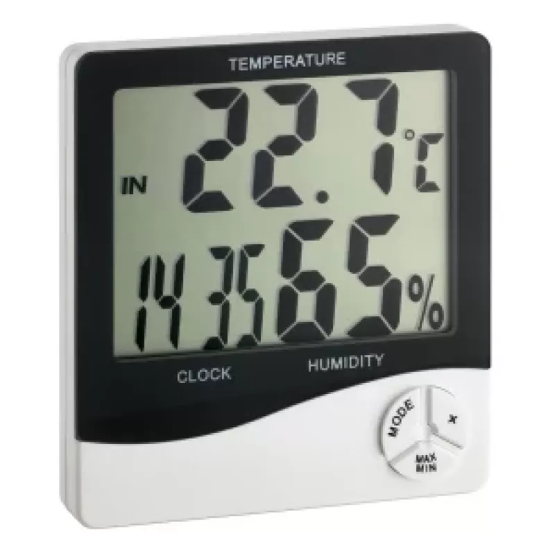 TFA Dostmann WS 5031 Termo-higrómetro com relógio, preto/branco 30-5031