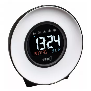 TFA Dostmann 60.2023.02 Despertador de quartzo branco