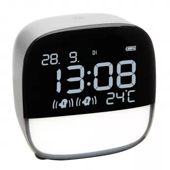 TFA Dostmann 60.2034.02 Despertador de quartzo branco com 2 alarmes