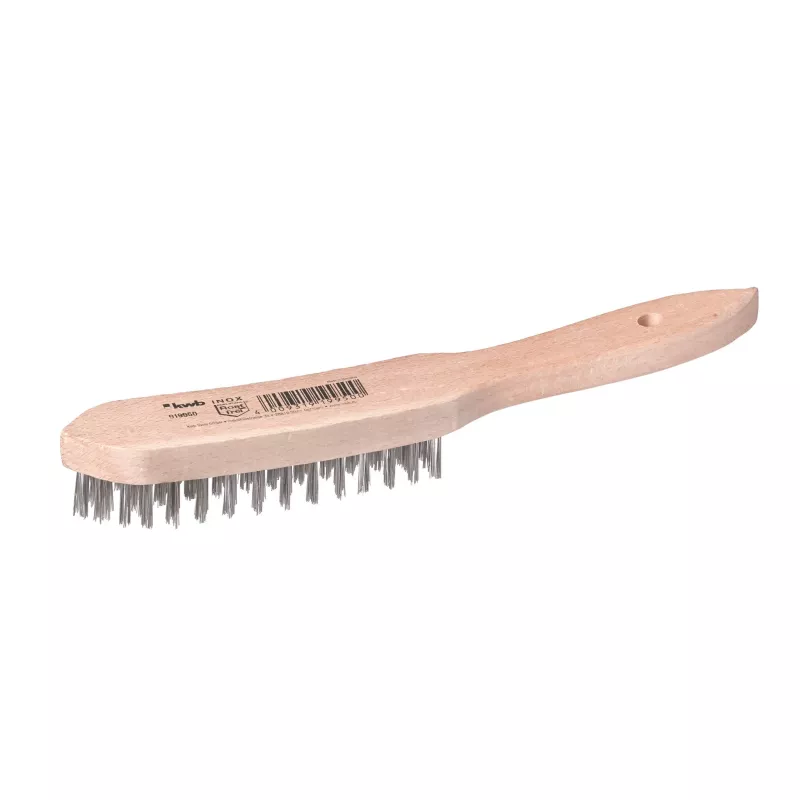kwb 919950 Escova de arame de mão com 4 filas de cerdas de aço, 255 mm