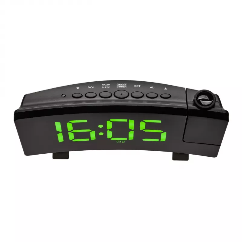 TFA Dostmann Despertador radiocontrolado com projeção e função de carregamento USB - Despertador digital - Retangular - Preto - Plástico - Hora - LED (60.5015.04)