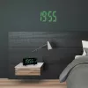 TFA Dostmann Despertador radiocontrolado com projeção e função de carregamento USB - Despertador digital - Retangular - Preto - Plástico - Hora - LED (60.5015.04)