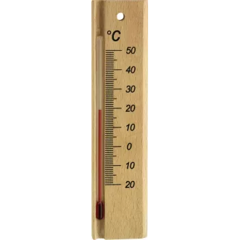 TFA Dostmann Termómetro interior analógico, madeira de faia, -20 a +50 °C, para montagem na parede 12.1053.05