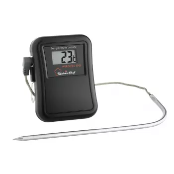 TFA Dostmann 14.1504 Termómetro de grelhar com sonda de cabo, alarme, temporizador, monitorização da temperatura interna para cozedura lenta, carne de porco, carne de vaca, caça, peru, borrego, coelho