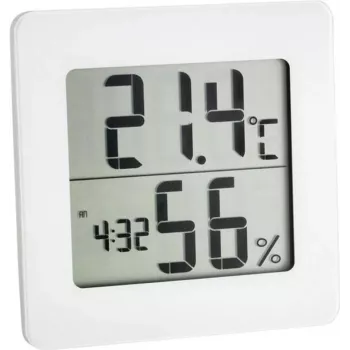 TFA DOSTMANN 30.5033.02 Termo-higrómetro digital com LCD, memória máx./mín., indicação de zonas de conforto, montagem com íman/suporte, branco