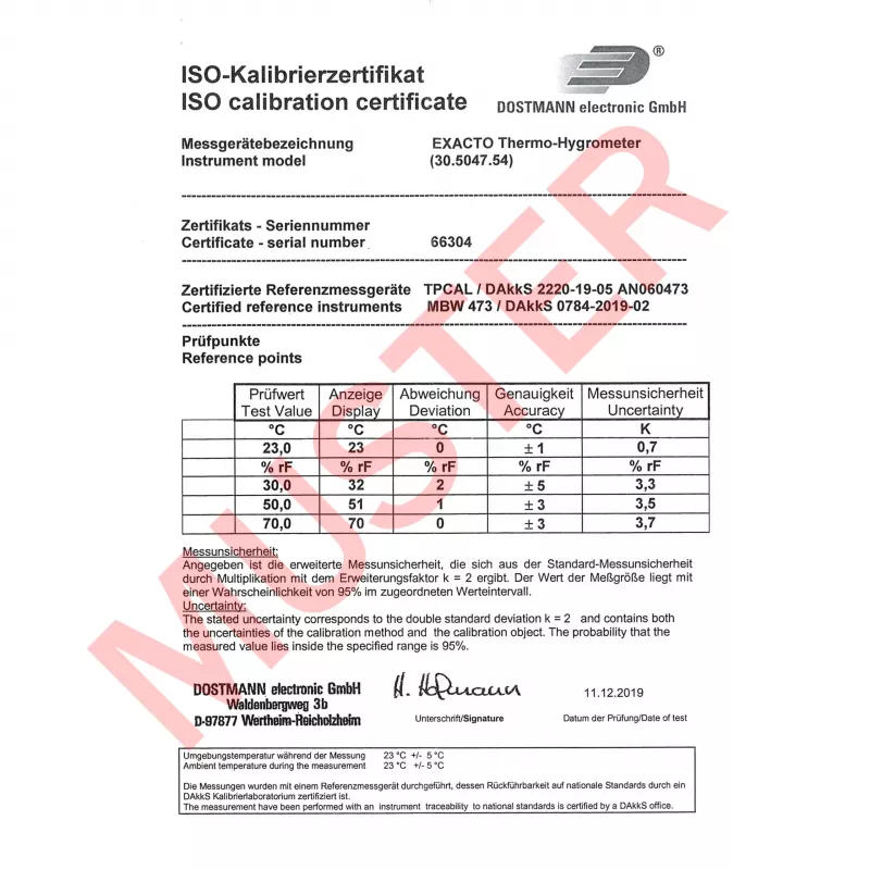 TFA Dostmann EXACTO Termo-higrómetro digital prateado 30.5047.54.K