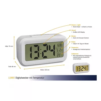 TFA Dostmann 60.2018.02 Despertador digital branco