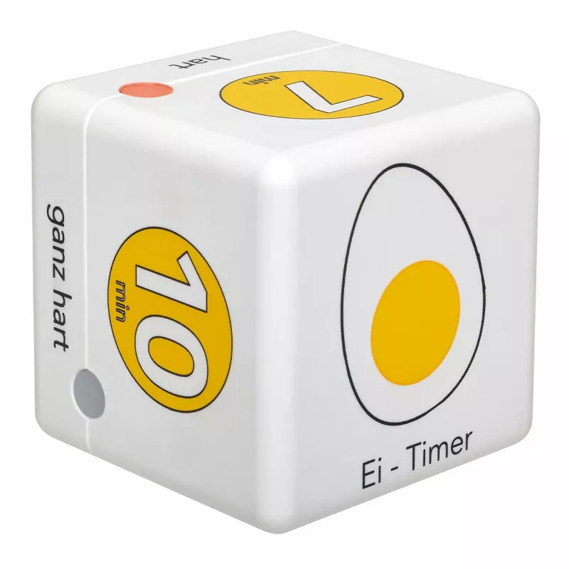 TFA Dostmann Cube Timer Temporizador digital para ovos, branco/amarelo (38.2041.07)