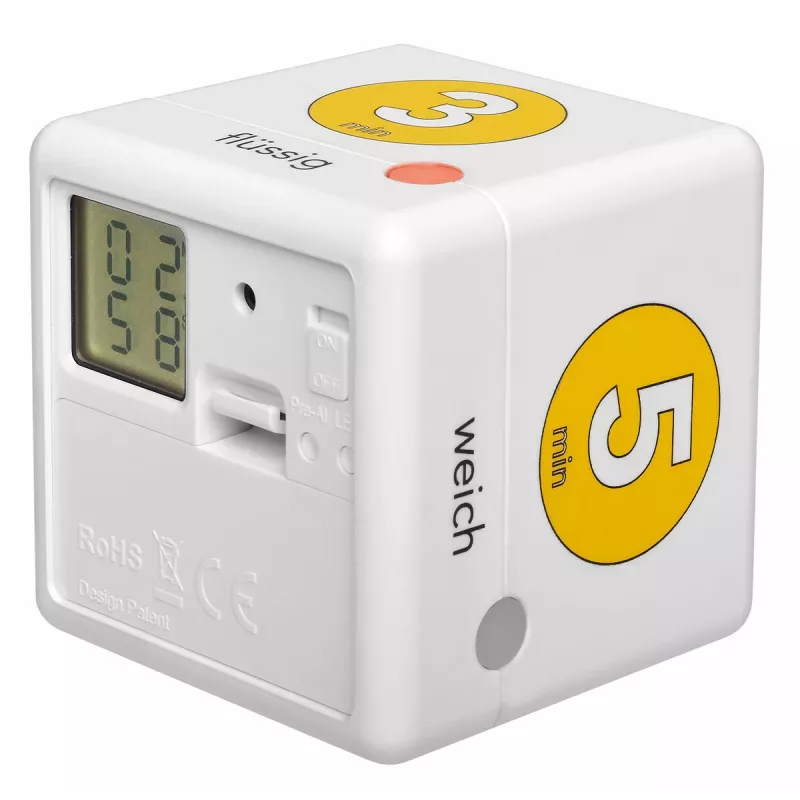 TFA Dostmann Cube Timer Temporizador digital para ovos, branco/amarelo (38.2041.07)