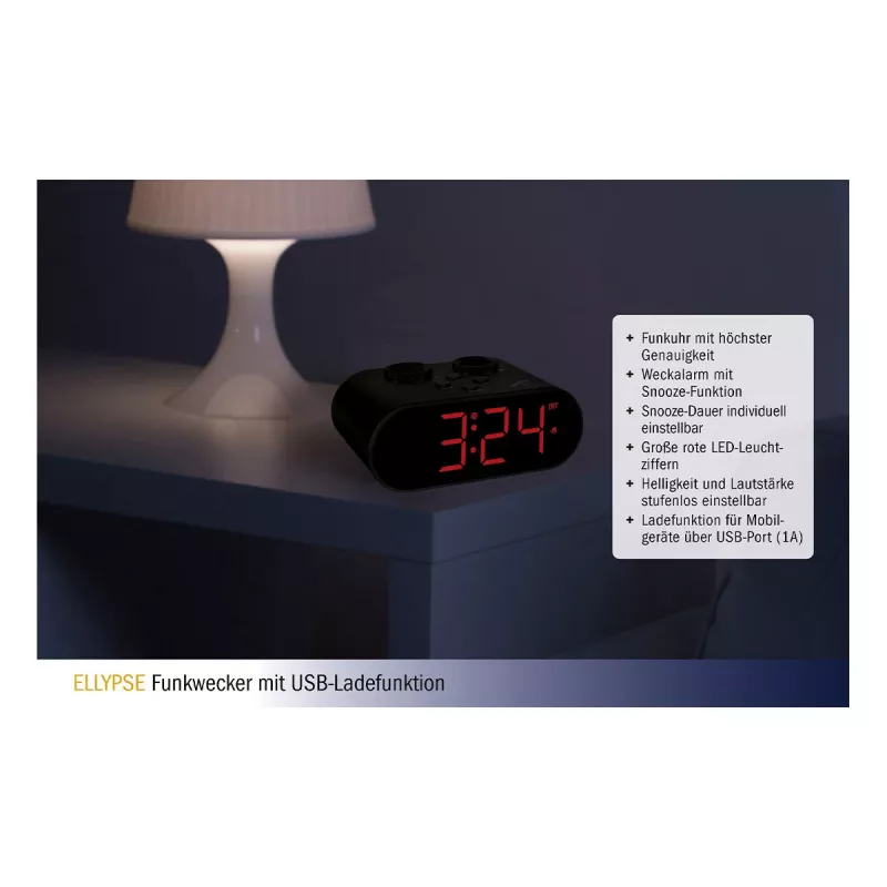 TFA Dostmann 60.2551.01 Despertador com rádio preto
