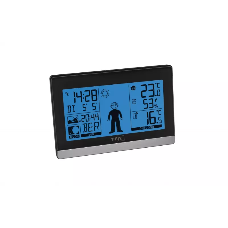 TFA Dostmann Weather Boy estação meteorológica com rádio, preta 35.010832