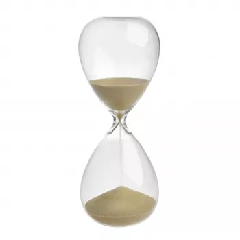 TFA Dostmann ampulheta dourada, transparente, 5 minutos, vidro, tampas pretas 18.6009.53.90