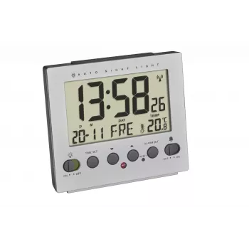 TFA Dostmann 60.2561.55 despertador com rádio prateado