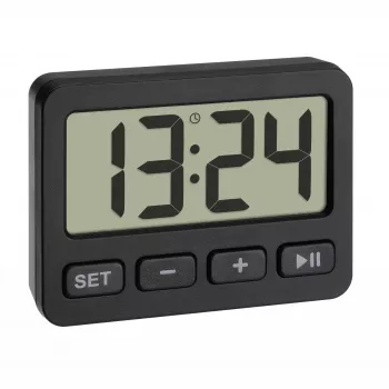 TFA Dostmann 60.2036.01 Despertador de quartzo preto