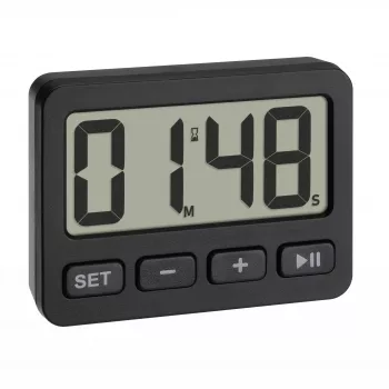 TFA Dostmann 60.2036.01 Despertador de quartzo preto
