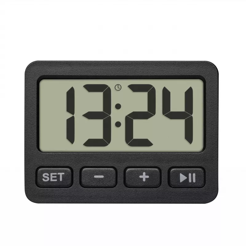 TFA Dostmann 60.2036.01 Despertador de quartzo preto