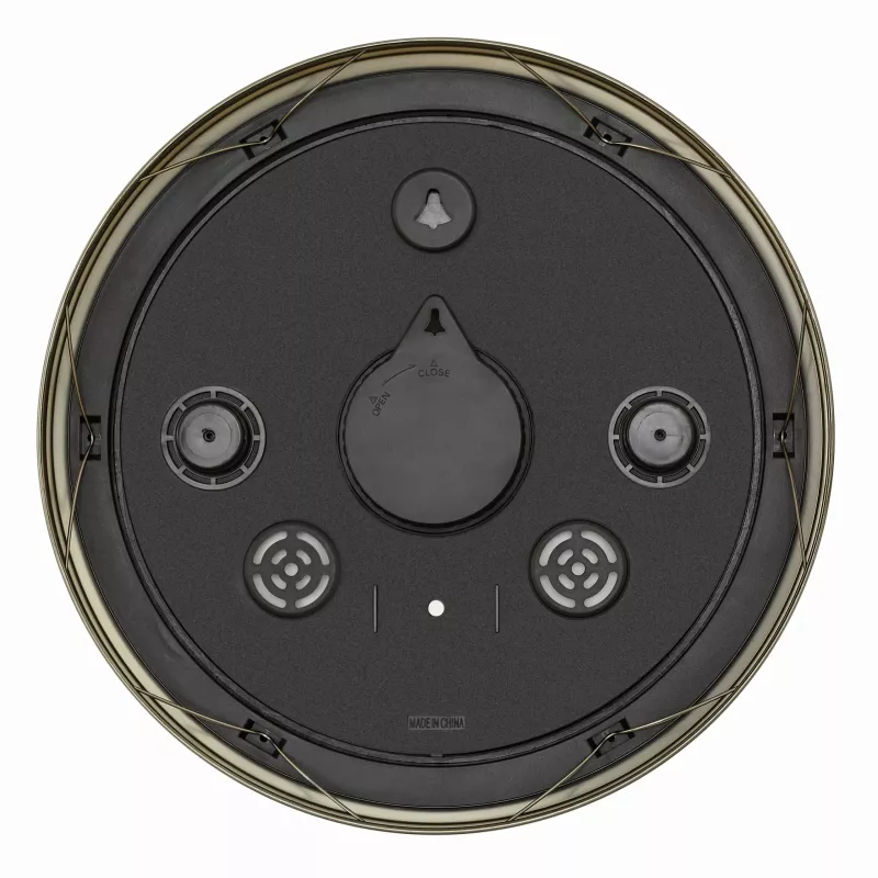 TFA Dostmann 60.3066.53 Relógio de parede exterior em metal - quartzo, latão, resistente a salpicos, 387 mm, visor grande