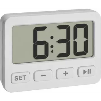 TFA Dostmann 60.2036.02 Despertador de quartzo branco