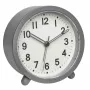 TFA Dostmann 60.1043.10 Despertador de quartzo cinzento com movimento silencioso e alarme crescendo