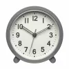 TFA Dostmann 60.1043.10 Despertador de quartzo cinzento com movimento silencioso e alarme crescendo