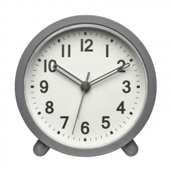 TFA Dostmann 60.1043.10 Despertador de quartzo cinzento com movimento silencioso e alarme crescendo